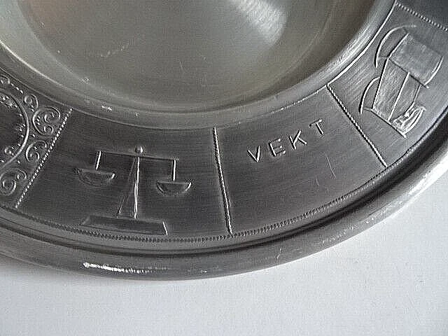 ♛ Geburtsteller Taufteller aus Zinn Norwegen  ♛ freie Gravurfelder Datum usw. ♛ - Bild 3 von 4