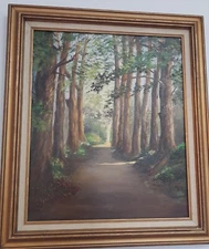 Original Oil painting by E.Vall autumn sunset in PA  Free shipping without frame