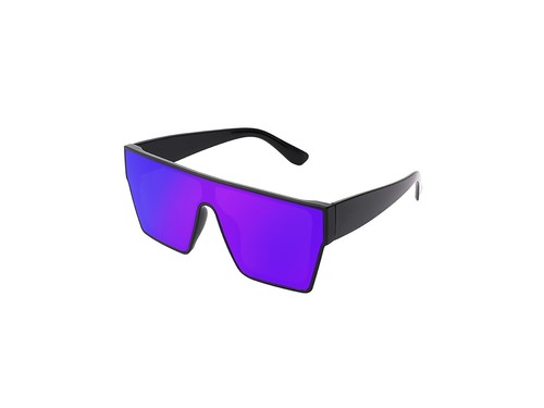 Icon Sunglasses, Oversized Square Flat Look Eyewear With Polarised Mirror Lens. - Picture 17 of 31