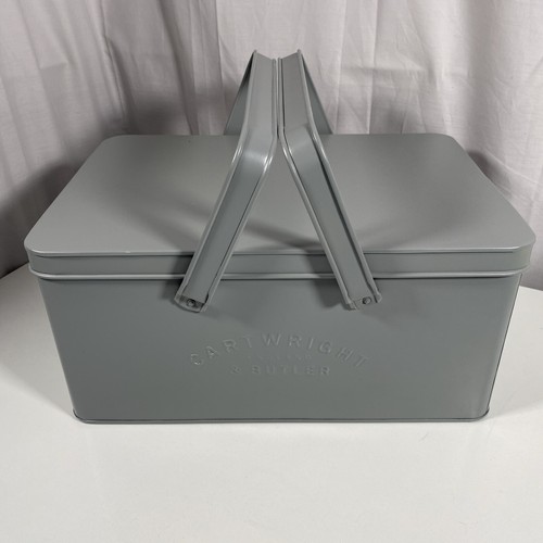 Cartwright And Butler, Grey Coloured Metal Hamper Box Double Handled