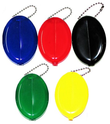 Oval Squeeze Purses 5 New Units | Holds Small Items - Coins - Keys | Made in USA