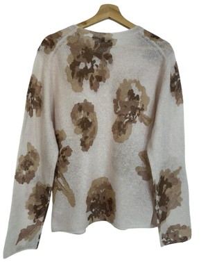 New Vince Floral Dahlia Alpaca & Mohair-Blend Sweater Cherry Blossom Women's 1X