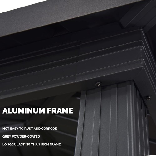 PURPLE LEAF Hardtop Grill Gazebo Outdoor BBQ Canopy Aluminum Frame - Picture 25 of 28