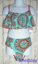 Kanu Surf Girls' Alania Flounce Bikini Beach Sport 2 Piece Swimsuit Style 5546