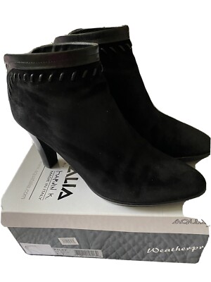 Aquatalia Riley Suede Weatherproof Booties Black