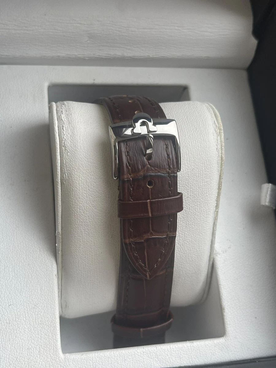 Beautiful 18mm FOR OMEGA Brown Leather Strap Band With Stainless