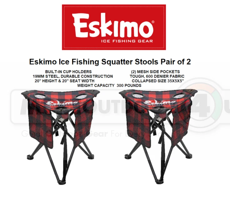 34840 Eskimo Ice Fishing House Folding XL 20 inches Tall Stool