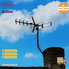 HDTV Antenna Outdoor Long Range VHF UHF Digital OTA 4K Ready  Splitter  Pole