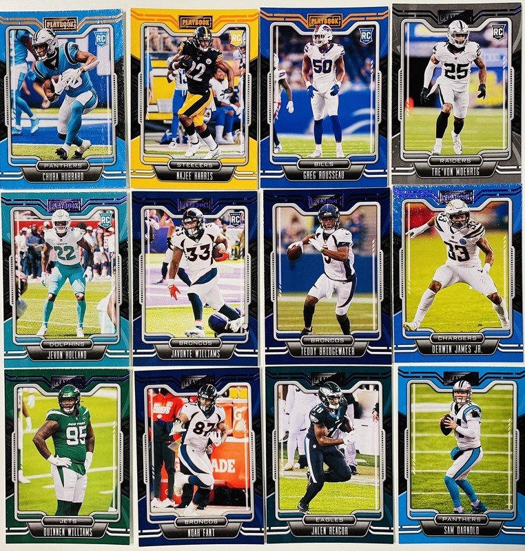 21-22 Panini Playbook NFL Football Cards:Base/Chase RC - Lot of 12 (PURPLE FOIL)