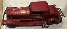 Early Girard Pressed Steel Siren Fire Chief Coupe Automobile Wind-Up  Batteries