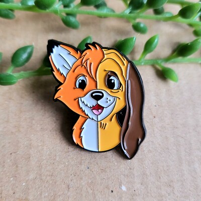 Fox and the Hound Emaille Pin Anstecker - Tod Kupfer 90er Film Metall Emaille Pin Geschenk