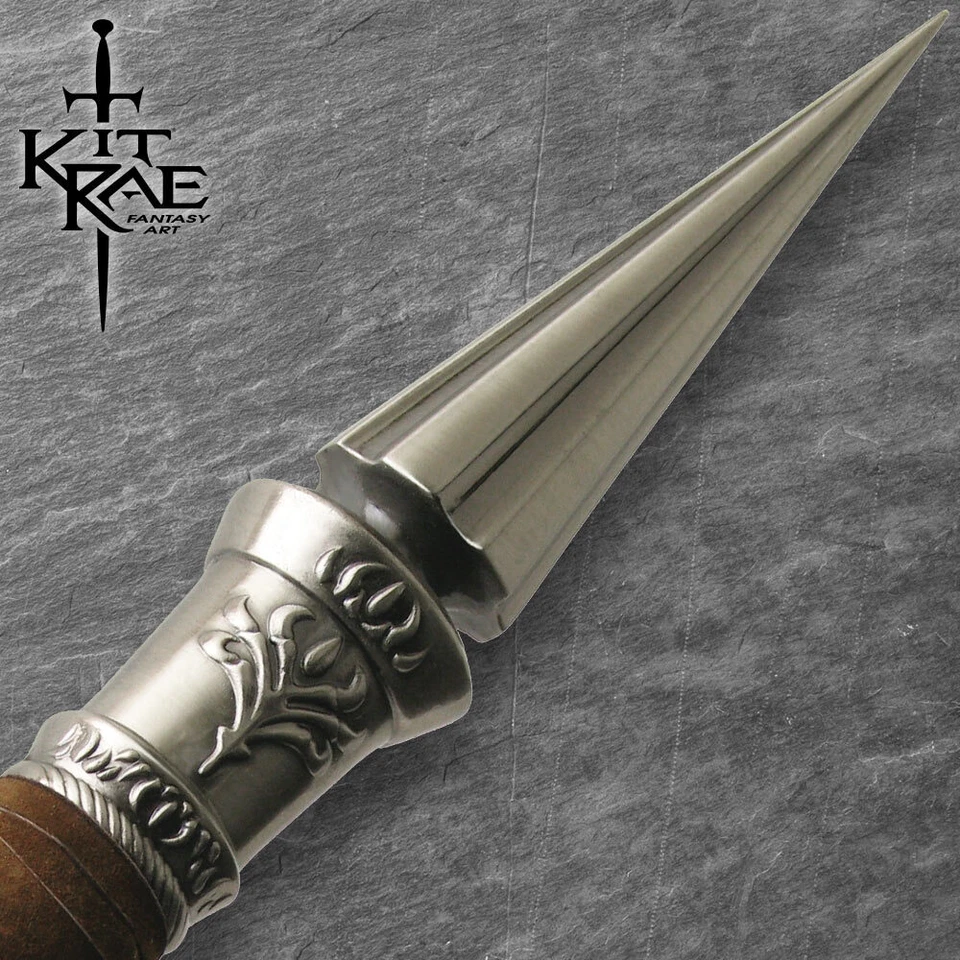 Kit Rae Ellexdrow War Spear with Art Print | Fantasy Design | 70 1/2" Overall - Image 3 of 4
