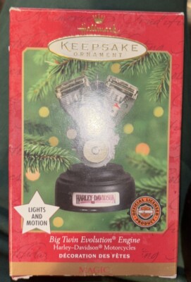 Hallmark Keepsake Harley Davidson Big Twin Evolution Engine Ornament With Lights