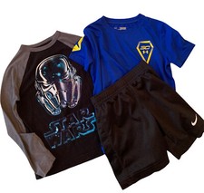 XS/S Boys Youth Lot of 3 Pieces Shorts Tshirts Under Armour Nike Star Wars