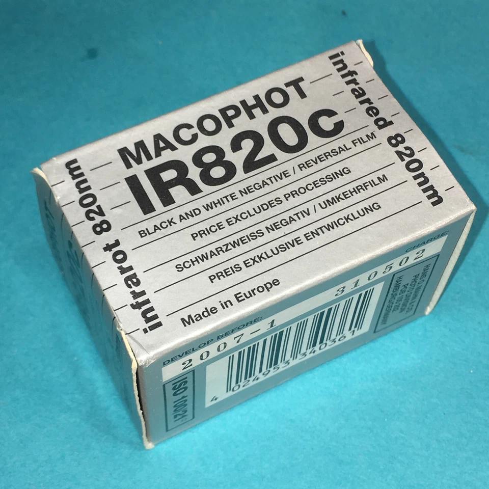 Película infrarroja Macophot IR820C 35 mm 36 caducada 2007 congelador almacenado desde nueva Foto 4 de 4