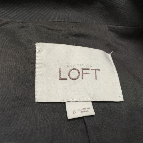 Ann Taylor Loft 6 Safari Military Jacket Gray Belted Epaulets Pockets - Picture 5 of 5