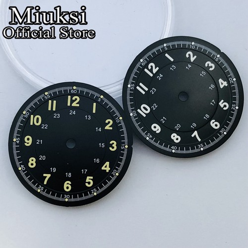 Miuksi 29mm black white watch dial fit NH35 NH36 ETA2824 Miyota 8215 PT5000 - Picture 3 of 11
