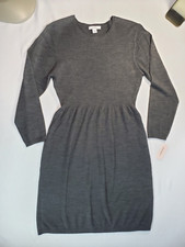 Dress Barn Large Gray Sweater Dress Long Sleeve Crew Neck NWT