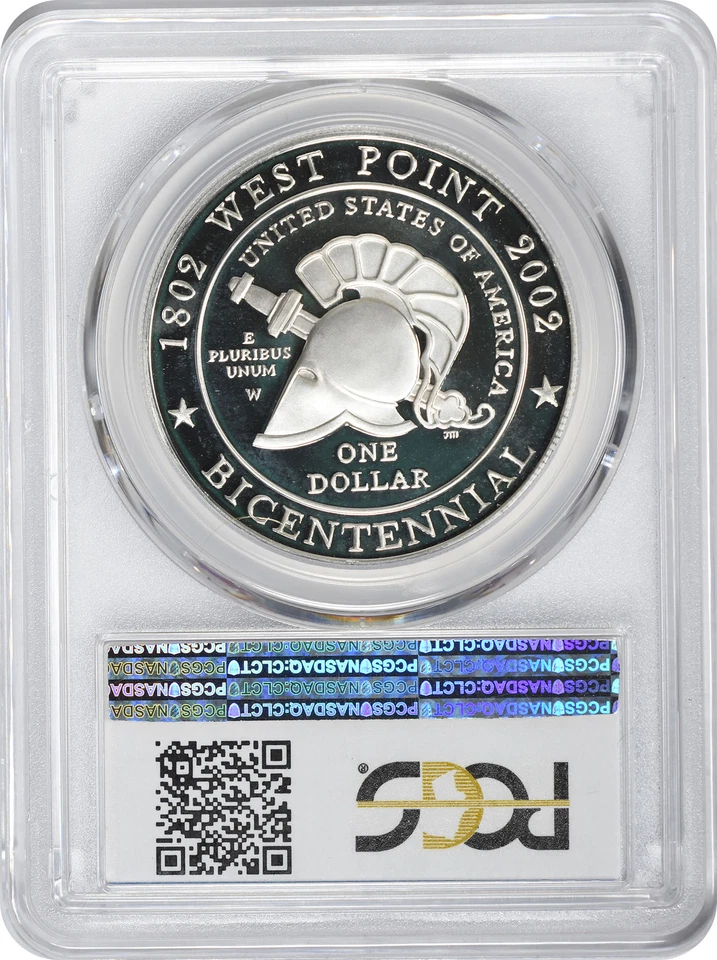 2002-W West Point Silver Commemorative Dollar PR69DCAM PCGS Proof 69 Deep Cameo - Image 2 of 2