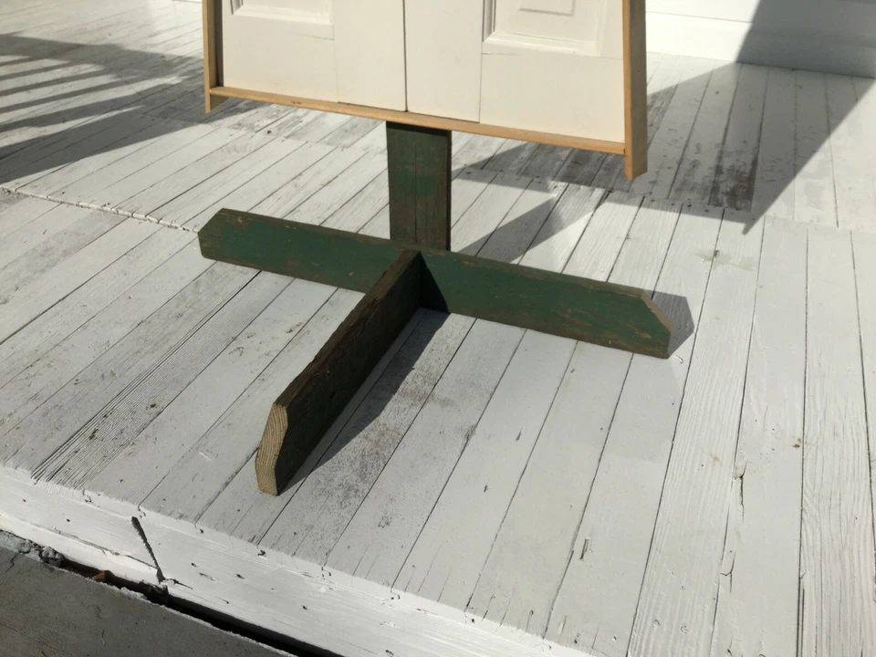 Vintage Wood Door Turned Christmas Tree Unique Decor Patina Wooden 6 Panel - Image 3 of 4