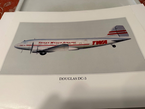 TWA Douglas DC-3 Vintage 11” X 14” Poster Print - Excellent Condition! - Picture 3 of 3
