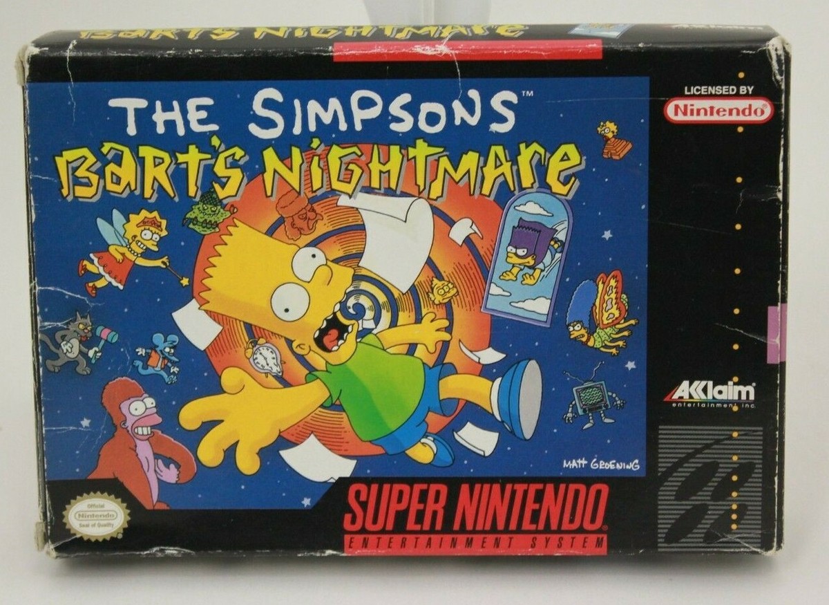 The Simpson's Bart's Nightmare (Super Nintendo SNES) Complete In