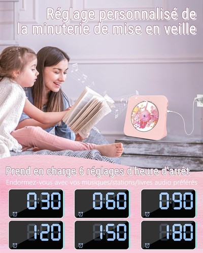 CD Player Tragbar Bluetooth 5.0 Musik Radio Hifi Sound Lautsprecher Bildschirm - Bild 6 von 7