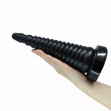 10" XXL Black Cone Anal Stretcher Expansion Butt Plug Dildo Anal Trainer Sex Toy