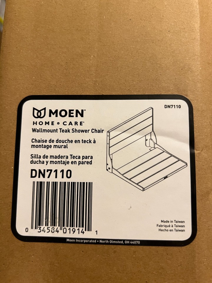 Moen DN7110 Teak Wall Mounted Wood Shower Seat From The Home Care