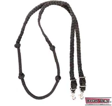 Martin Saddlery Black Barrel Reins with Braided Knots Horse Tack Roping