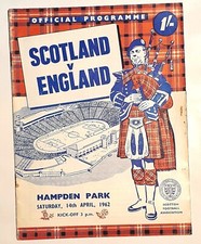 SCOTLAND v ENGLAND PROGRAMME INTERNATIONAL FRIENDLY 14/04/62