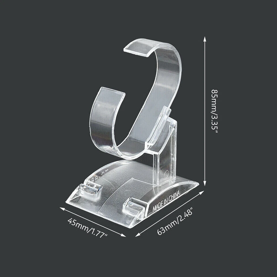 Venta al por mayor Soporte de exhibición de reloj de pulsera de plástico transparente Soporte para pulsera Estantes Vitrina Foto 3 de 4