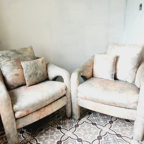 Weiman VLADIMIR KAGAN PAIR Sculptural Lounge/Accent Arm Chairs Modernist MCM