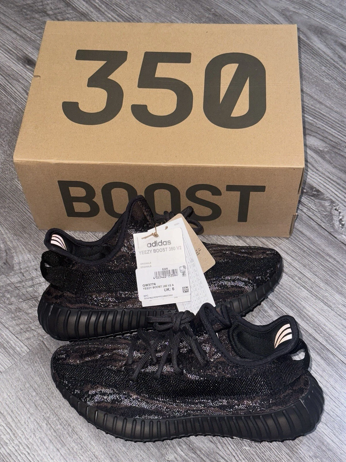 Adidas Yeezy Boost 350 V2 Low MX Rock UK 6 nuove con scatola GW3774 