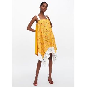 zara floral print dress yellow