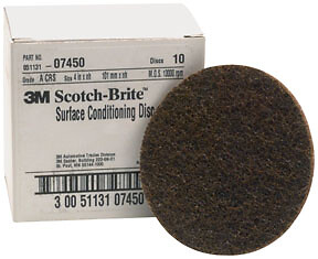 Scotch-Brite Surface Conditioning Disc 07450 Brown, 4'', Coarse, 10 discs/bx