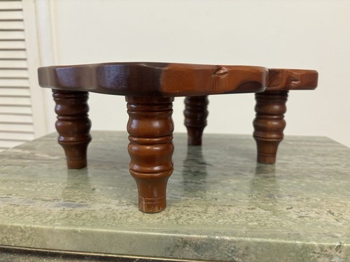 Unique Vintage Solid Wood Live Edge Rustic Stool Milking Stool Plant Stand - Picture 9 of 23