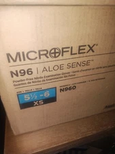 (1000/Cs) ANSELL Microflex Aloe Sense N96 Nitrile Exam Gloves - XSmall Teal N960