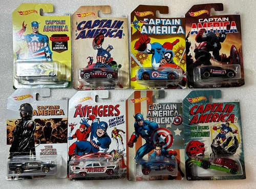 2015 Hot Wheels Captain America Themed Hot Wheels Cars Complete Set Of 8 - Picture 12 of 22