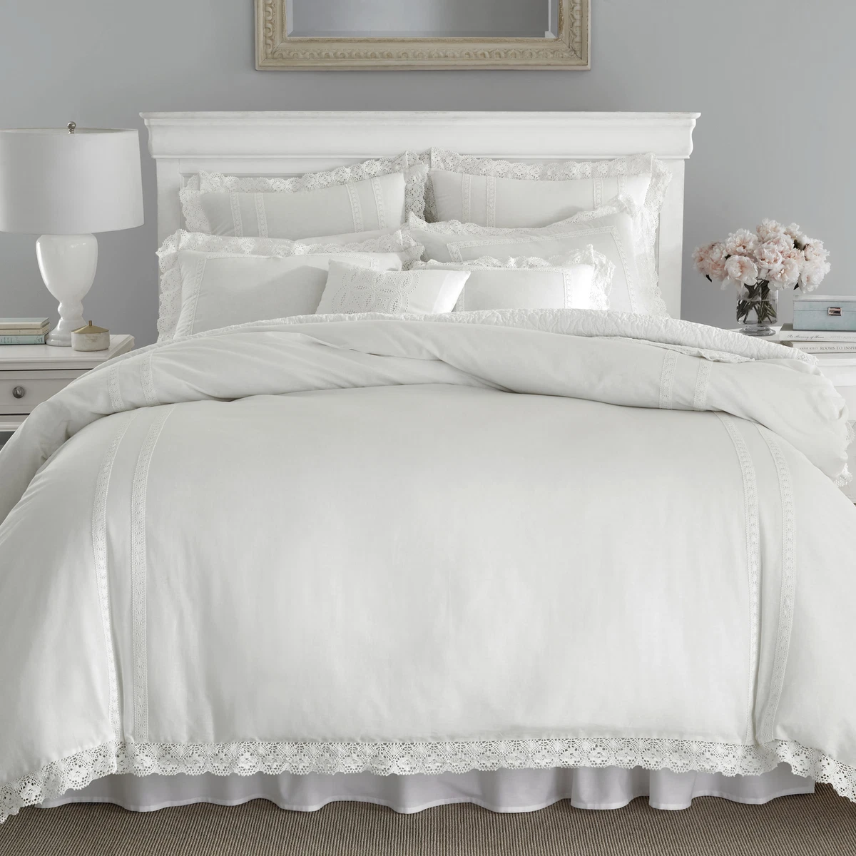 Laura Ashley Set Lenzuola Queen Size In Cotone Rasatello Blu Felce – Morbido, 300 Fili, Traspirante