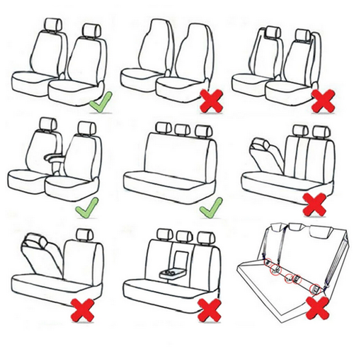 Car Seat Cover Protector Front Rear Full Set Cushion Leather Wearing Gray 9PCS - Picture 9 of 9