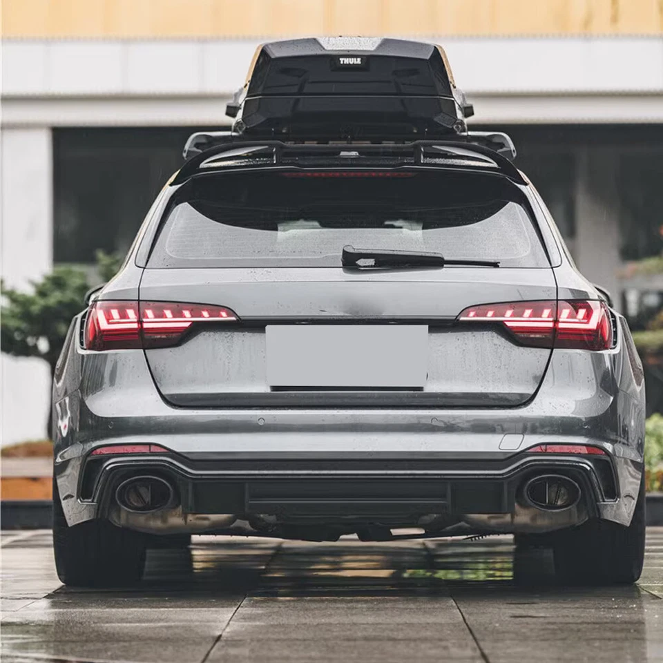 Para Audi RS4 B9 Avant Wagon 20-21 FIBRA DE CARBONO SECA Alerón de techo trasero Ventana Ala Foto 2 de 4