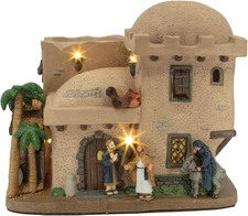 Bethlehem Inn Porcelain Christmas Village with LED Lights