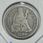 1890-S  SEATED LIBERTY SILVER DIME                  FREE SHIP AND TRACKING
