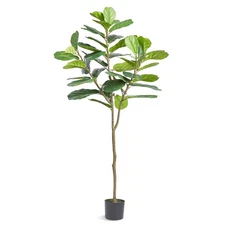 Artificial Fiddle Leaf Fig Tree, 6 FT, Secure PE Material & Anti-Tip Tilt Protec