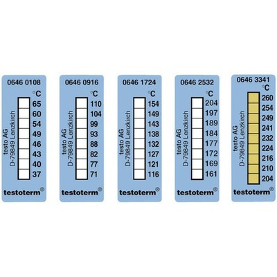 10er Multipack testo testoterm Temperaturmessstreifen 204 bis 260 °C Inhalt10