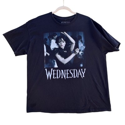 Wednesday Addams Netflix Jenna Ortega Dance Scene Graphic T-Shirt Black Adult XL