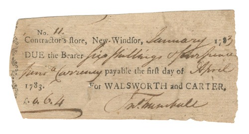 Rare Provision Order Signed by John Trumbull-Painter of The Revolution