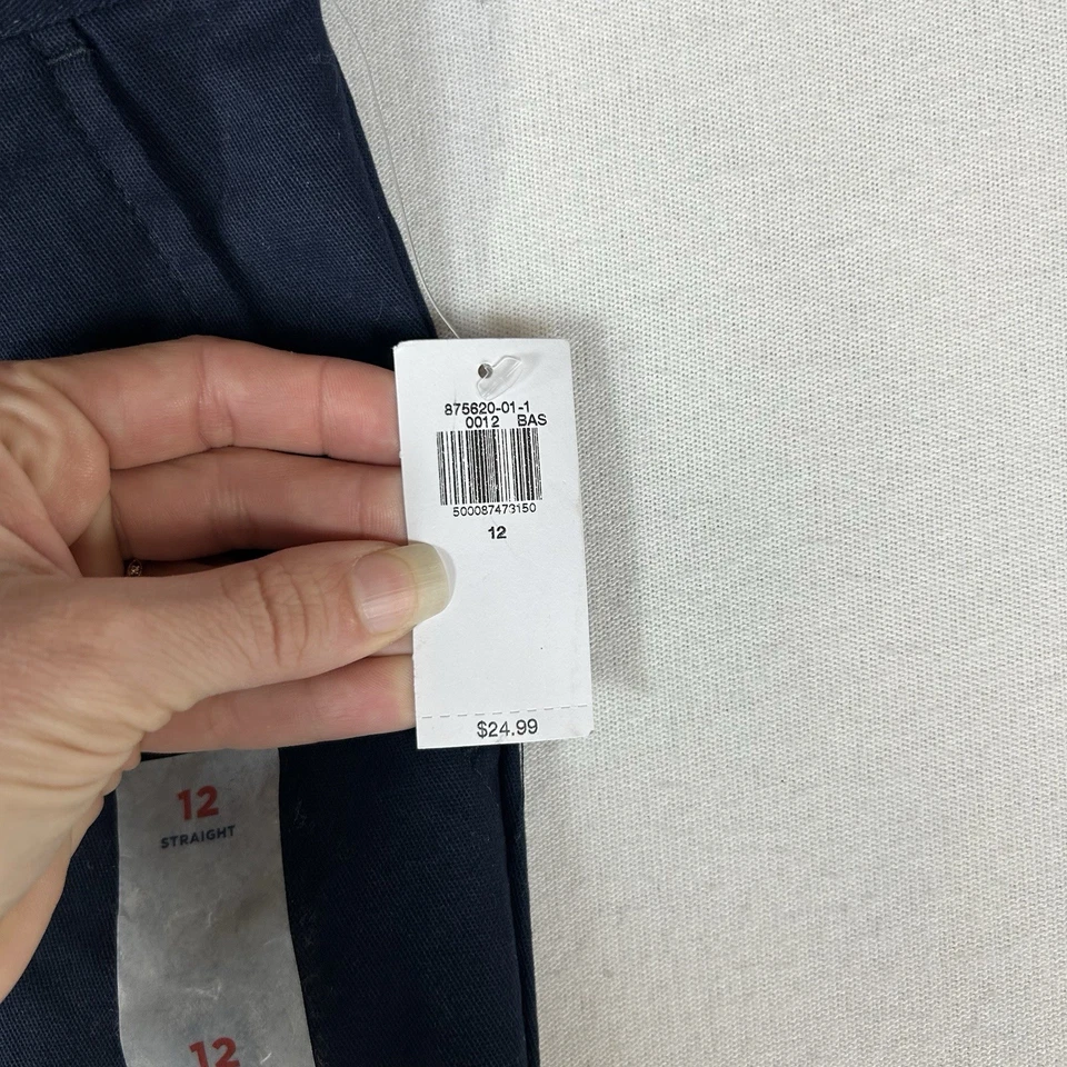 Old Navy NEW Straight Chino Crop Pants Girls Teen 12 Built in Flex Blue Work NWT - Image 4 of 4