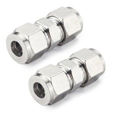 Metalwork Metric 304 Stainless Steel Compression Tube Fitting, Union, W/Doubl...